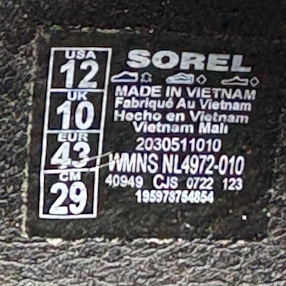 Sorel VIIBE Women's Sandal Flat Slingback Comfort Black White Size 12 - Picture 8 of 8